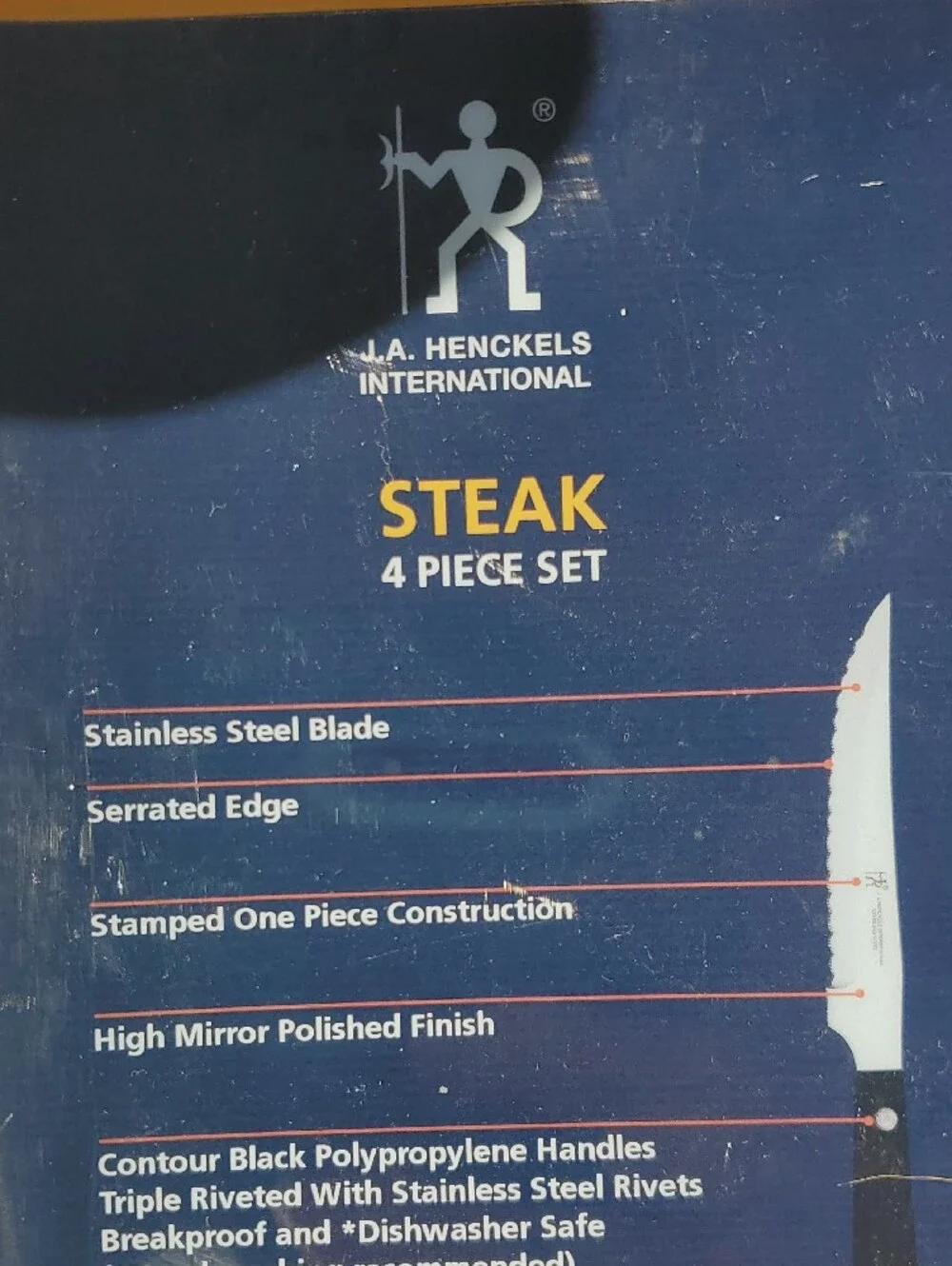 ZWILLING J.A. Henckels Black and Silver 3-Piece Steak Knife Set New